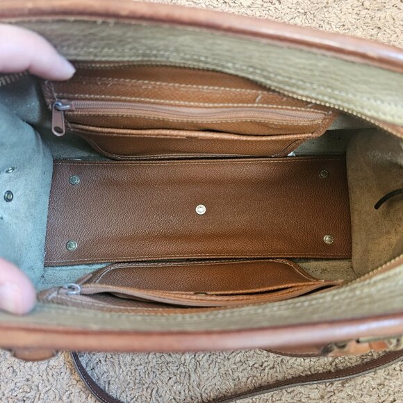 Dooney & Bourke R212 Buckle Satchel AWL Leather Crossbody Top Handle Beige USA - Picture 9 of 16